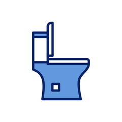 Bathroom toilet vector icon, toilet seat symbol flat design.