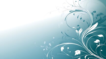 Elegant Teal Floral Design Abstract Background