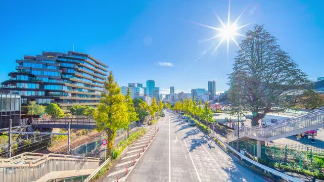 東京・原宿から渋谷を望む　ファイヤー通り　タイムラプス　