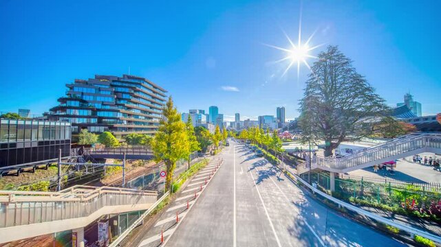 東京・原宿から渋谷を望む　ファイヤー通り　タイムラプス　