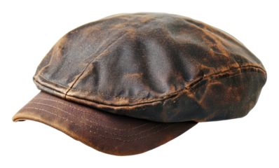 Vintage cap with unique design and texture detail, cut out - stock png.