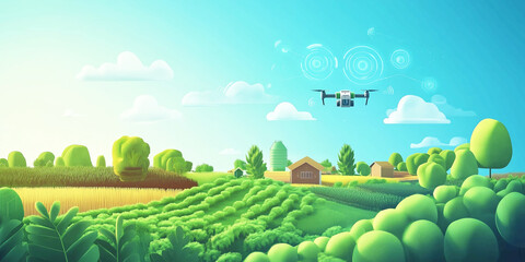 A Precision Agriculture Landscape Where IoT Sensors Integrate with Drone Technology to Optimize Field Management