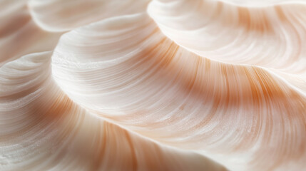 Natural Beauty of a Seashell with Soft Pastel Hues and Refined Texture in a Detailed Close-Up.