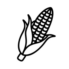 Corn icon in black and white design
