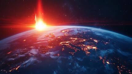 Obraz premium A background featuring the Earth with its lights