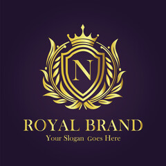 Luxury Gold Monogram Logo - Letter N
