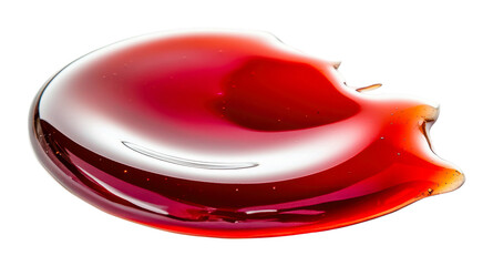 Bright red glossy liquid on white background, cut out - stock png.