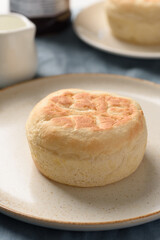 Fresh homemade English muffins for breakfast