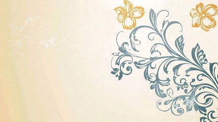 Elegant Floral Design With Teal And Gold Accents