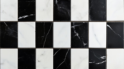 Sleek and Polished Black-and-White Checkerboard Tiles with a Glossy Finish for a Clean, Classic Look.