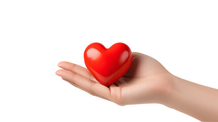 Obraz premium Red Heart in Open Palm Love Donation Care Concept Image