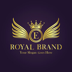 Luxury Gold Monogram Logo - Letter E