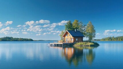 Secluded Lakeside Log Cabin Retreat: Tranquil Summer Escape