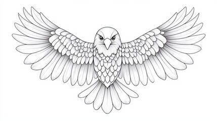 Obraz premium Majestic Bird of Prey in Mid-Flight with Outstretched Wings