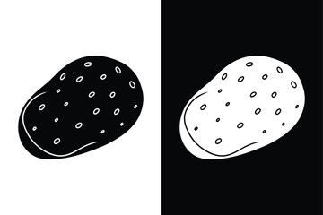 Potato icon icon vector on White Background ,Vector Art Illustration on white background.