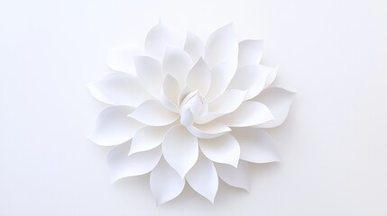 Elegant White Paper Flower Art Piece for Home Decoration