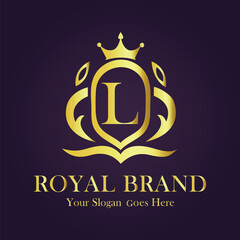 Luxury Gold Monogram Logo - Letter L