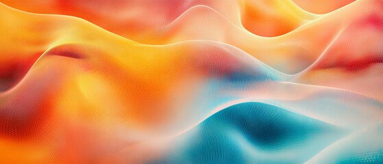 Obraz premium Dynamic data streams ripple across a vibrant abstract background