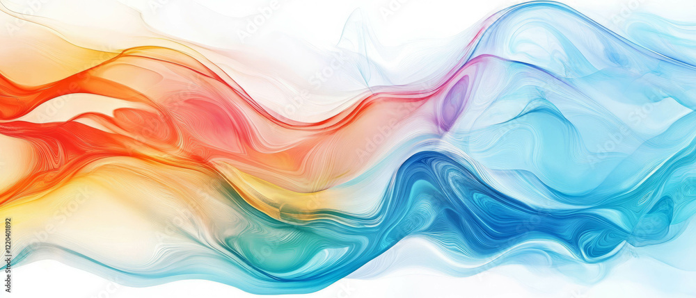 Aufkleber dynamic digital waves create vibrant abstract shapes in artistic composition