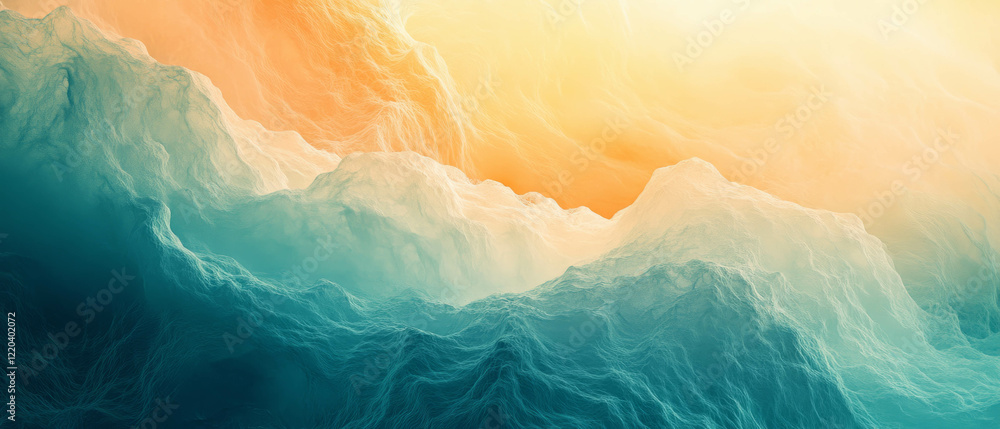 Aufkleber digital waves create a mesmerizing abstract landscape with a focus on nature and technology