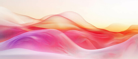 Naklejka premium Digital waves flow through an abstract landscape depicting nature and technology