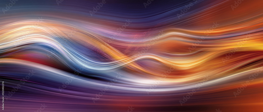 Poster dynamic digital waves create vibrant abstract motion effects in energetic backdrop