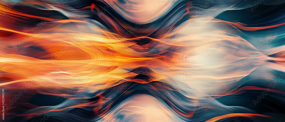 Poster dynamic digital waves with motion blur create an abstract background for various uses