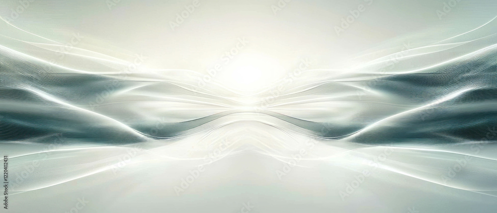 Poster distorted digital waves create a surreal calm space in an abstract background