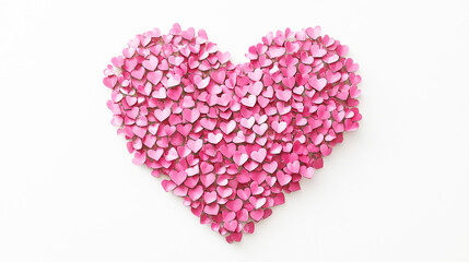 ピンクのハートで作られたコラージュ