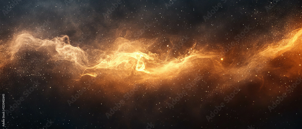 Aufkleber glowing dust particles create an ethereal atmosphere in a cosmic abstract background