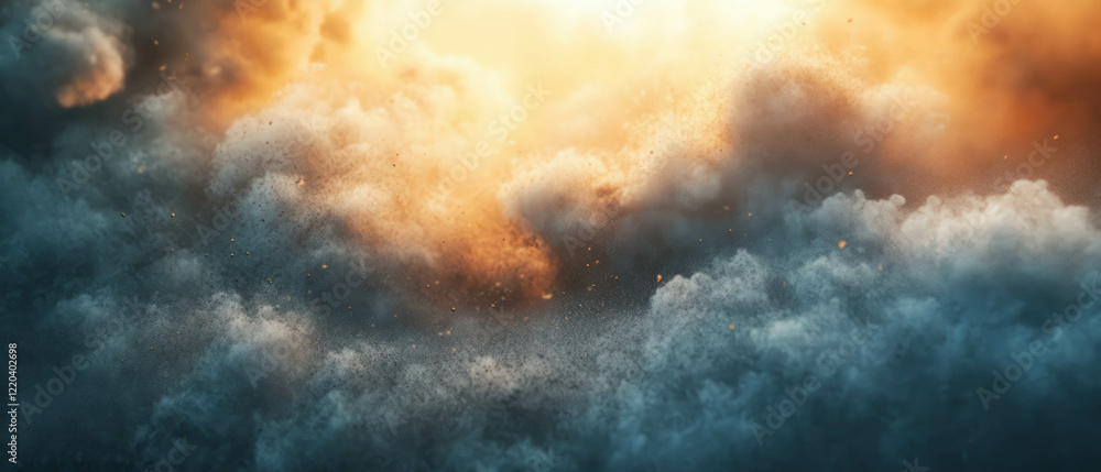 Poster dust settling on various objects creating a mysterious and aged atmosphere with intricate textures