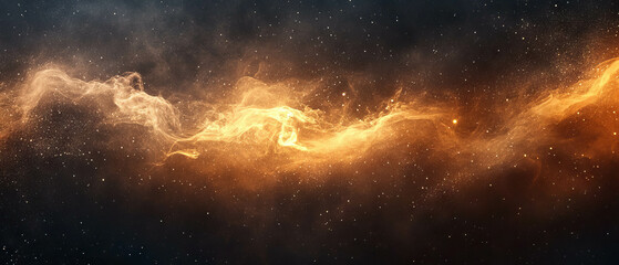 Obraz premium Glowing dust particles create an ethereal atmosphere in a cosmic abstract background