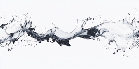 Dynamic Splash of Water with Rippling Waves and Droplets in Motion