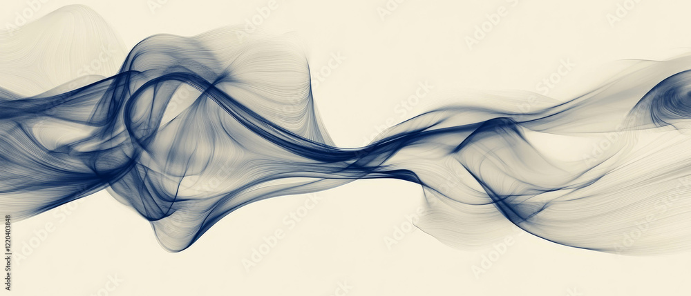 Poster dynamic digital waves in abstract design with negative space