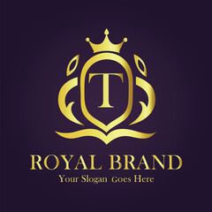 Luxury Gold Monogram Logo - Letter T