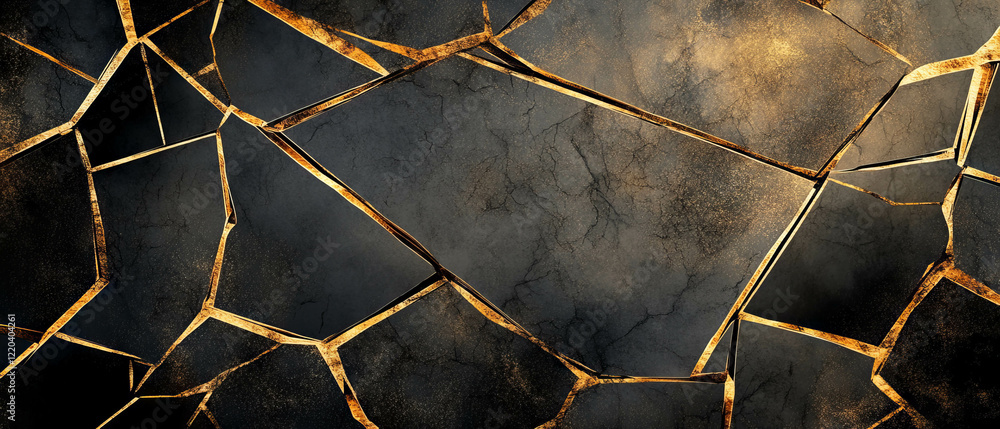 Poster fragmented onyx pieces create a unique abstract background for creative messaging