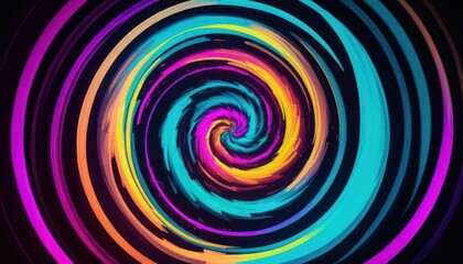 Neon Vortex of Glowing Colors