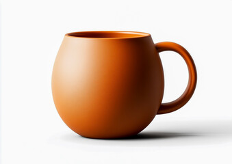 Realistic High-Quality Photograph of an Orange Coffee Mug on a White Background