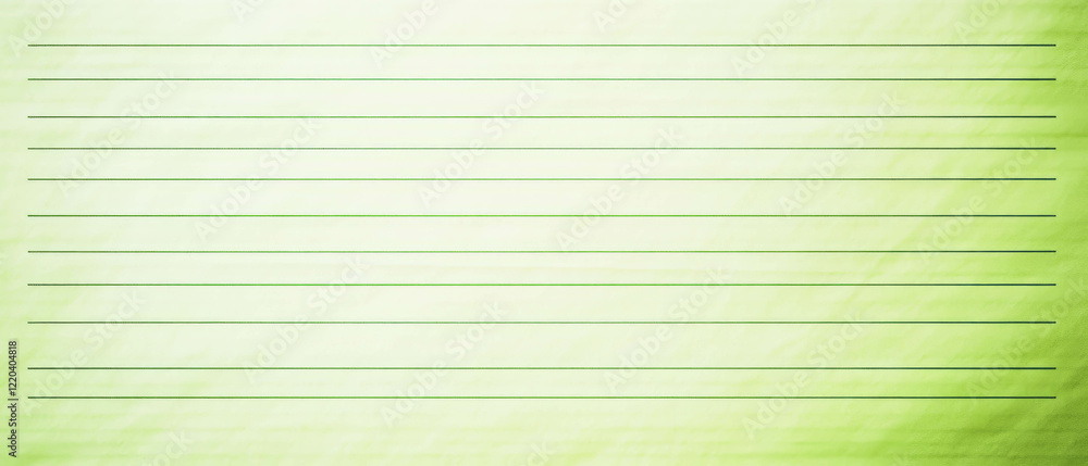 Poster abstract background of green lined paper with fresh banner space for text or notes