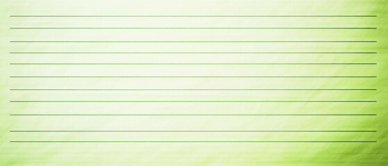 Fototapeta premium Abstract background of green lined paper with fresh banner space for text or notes
