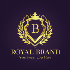 Luxury Gold Monogram Logo - Letter B