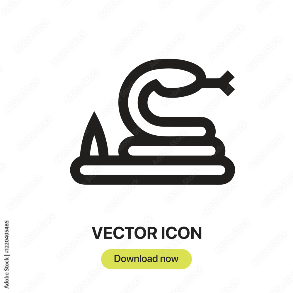 Poster snake icon vector. linear-style sign for mobile concept and web design. snake symbol illustration. p
