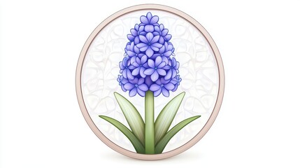 Beautiful Blue Flower Illustration with Elegant Circular Design