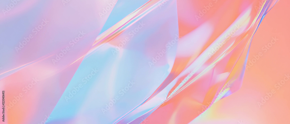 Poster futuristic holographic projections with geometric shapes and dynamic visuals