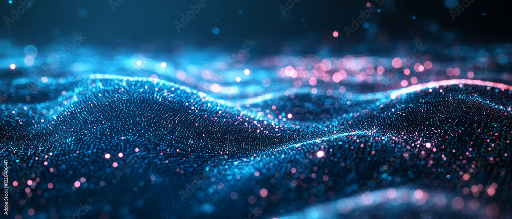 Poster holographic ripples creating a stunning futuristic display in a tech-inspired environment