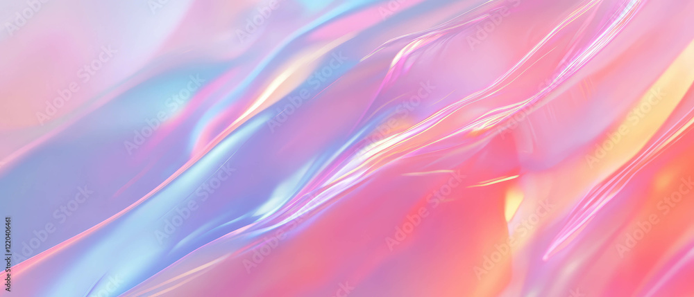 Poster holographic projections create dynamic visuals with shifting geometric shapes