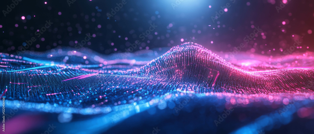 Aufkleber shimmering holographic ripples creating a futuristic display of digital innovation