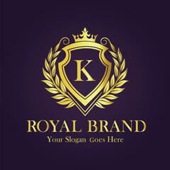Obraz premium Luxury Gold Monogram Logo - Letter K