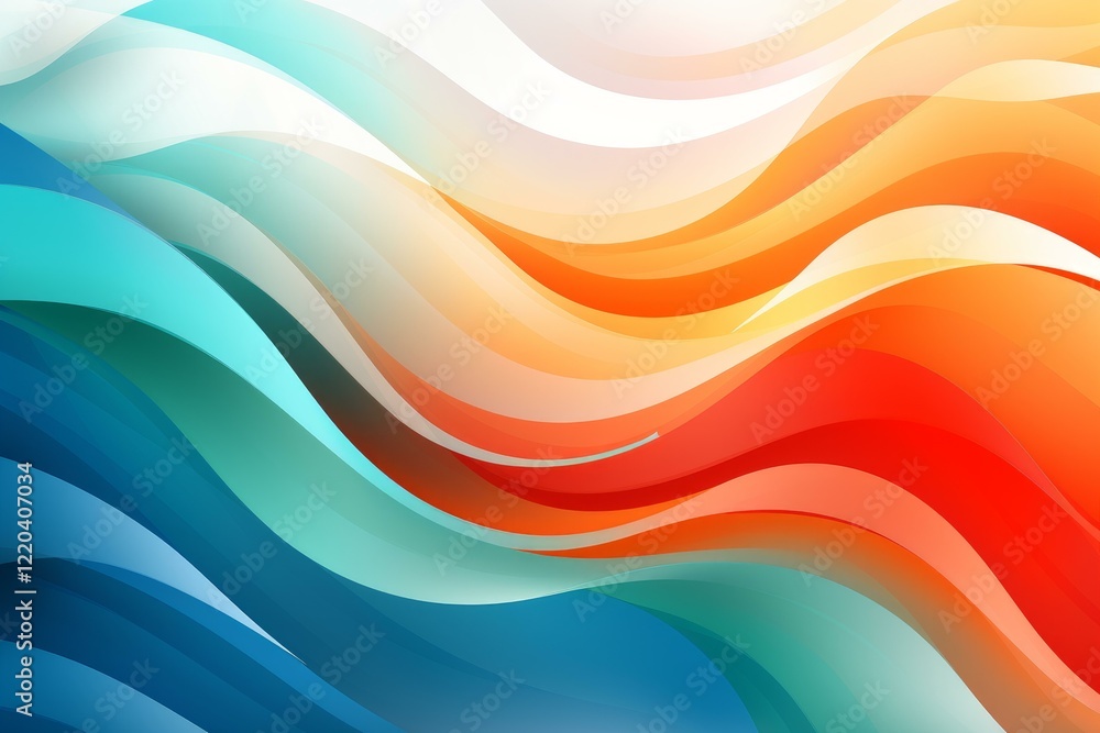 Aufkleber Colorful abstract wave pattern background flowing smoothly creating a dynamic and vibrant design