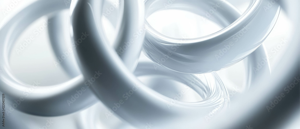 Aufkleber dynamic movement of interlocking rings with flowing light trails in abstract background